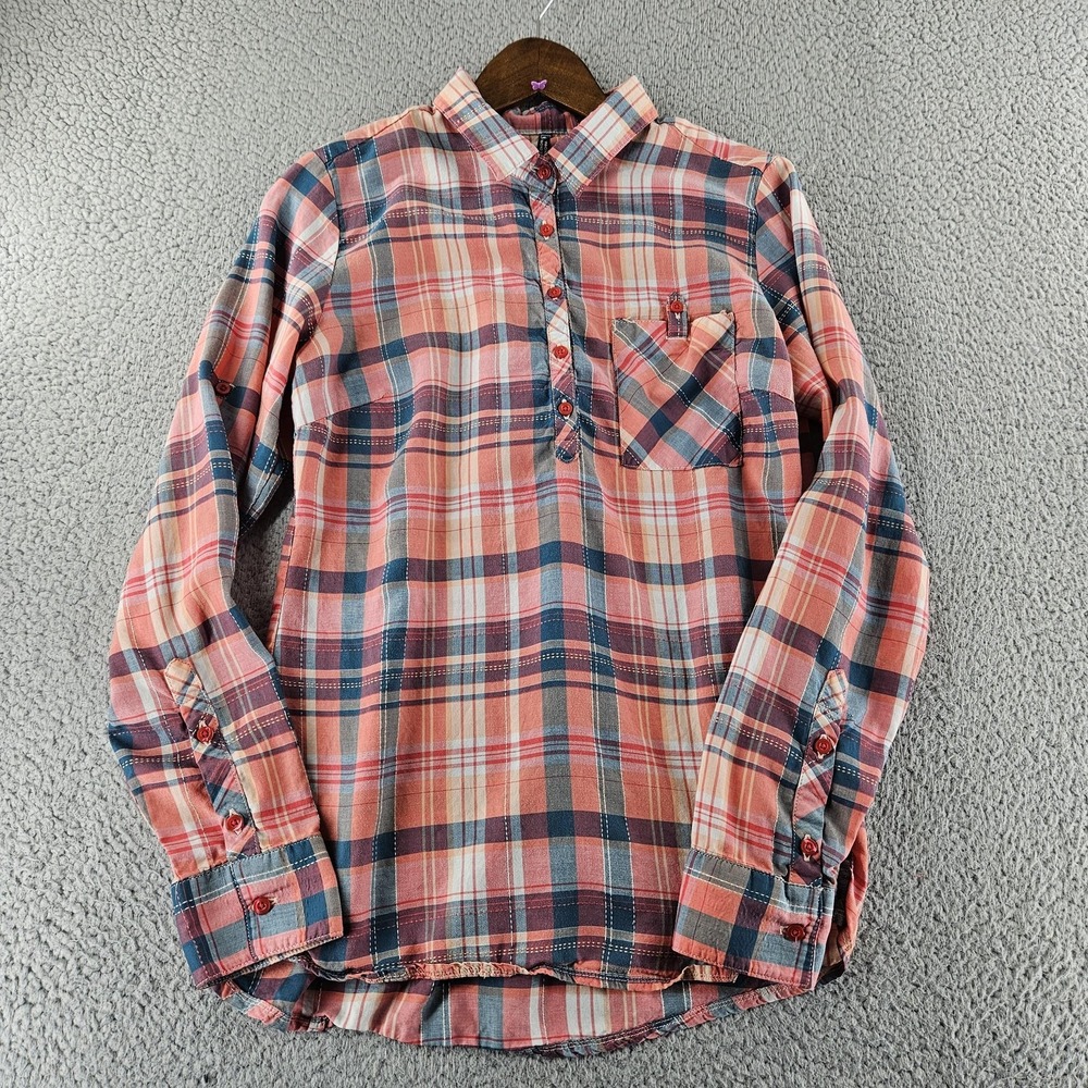 Kuhl‎ Shirt Womens Medium Plaid Roll Tab Long Sleeve Button Outdoor Hiking